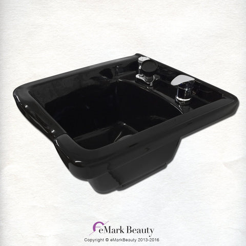 TLC-B11Wall Black ABS Plastic Shampoo Bowl - Professional Salon and Spa Hair Sink