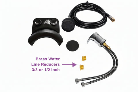 Plumbing Parts Kit for use with Shampoo Bowls with Chrome Faucet Sprayer Hose and Small Gel Neck Rest -Sku: 1164SHG