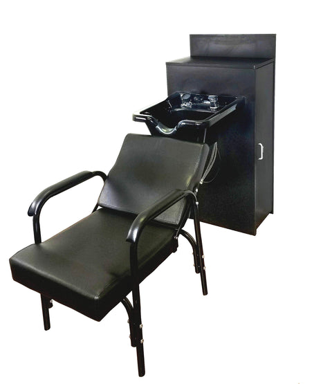 eMarkBeauty Beauty Salon Shampoo Bowl ABS Plastic with Storage Cabinet and Shampoo Chair TLC-B11-BC42-216
