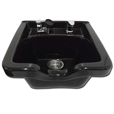 TLC-B11Wall Black ABS Plastic Shampoo Bowl - Professional Salon and Spa Hair Sink