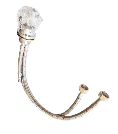 Hot and Cold Faucet with a Crystal Like Design on Handle -Sku: 77.CrystalFaucet