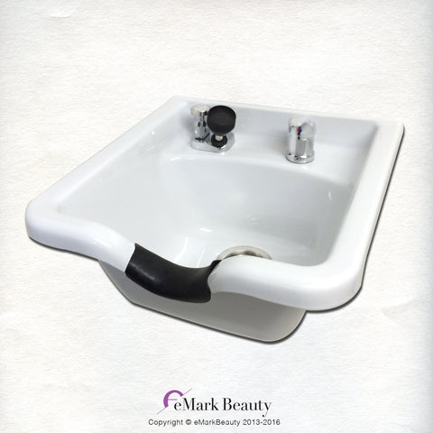 TLC- W11.Wall White ABS Plastic Shampoo Bowl - Professional Salon and Spa Hair Sink