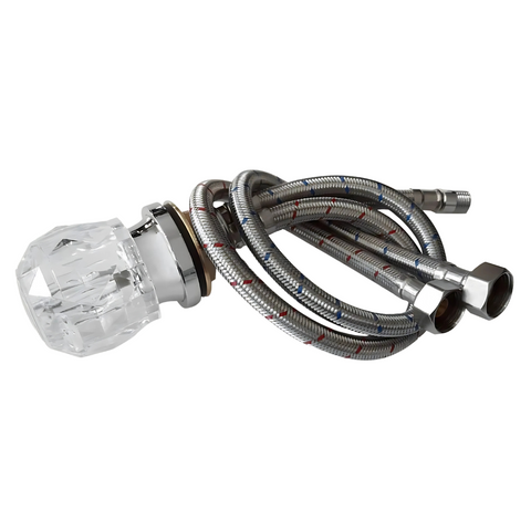 Hot and Cold Faucet with a Crystal Like Design on Handle -Sku: 77.CrystalFaucet