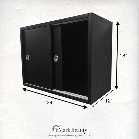 eMark Beauty Extra Wide 22 inches Black ABS Plastic Shampoo Bowl with Floor 24 inch Wide Cabinet & 24inch Upper Towel Cabinet Home or Salon UseTLC-B22FC-TC