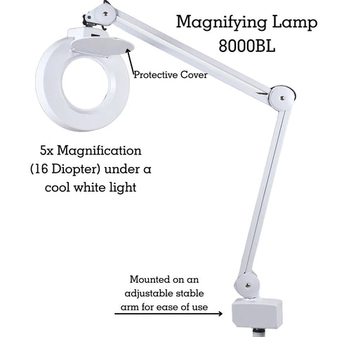 3 in 1 facial steamer with glass jar, high frequency, and magnifying lamp all on a mobile stand