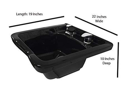 Extra Wide ABS Plastic Shampoo Bowl Station with Cabinet, Upper Towel Cabinet & Auto-Reclining Chair - Complete Salon Package