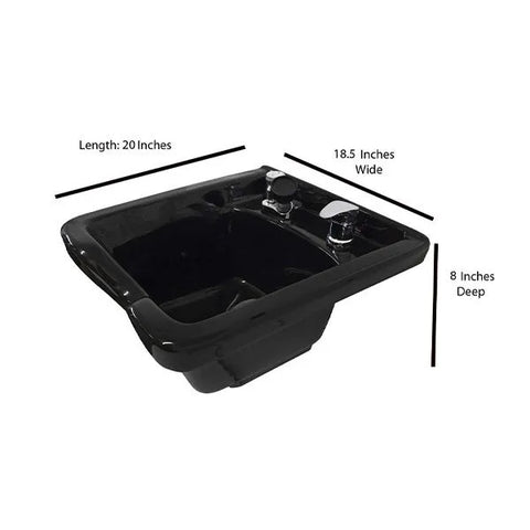 TLC-B41Wall Black Square CERAMIC Wall Mounted Beauty Salon Shampoo Bowl