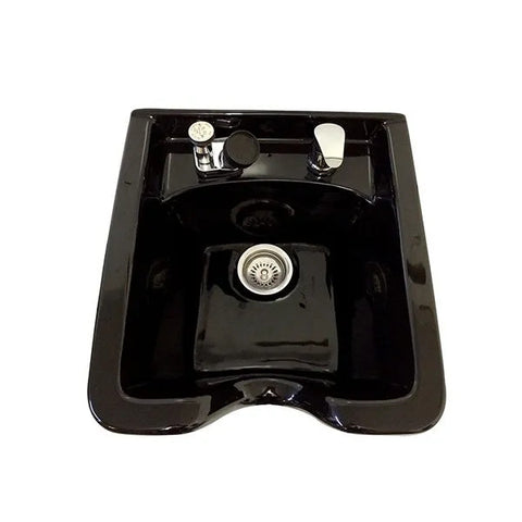 TLC-B41Wall Black Square CERAMIC Wall Mounted Beauty Salon Shampoo Bowl