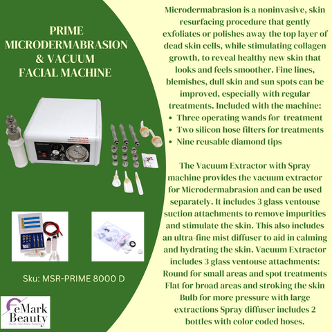 PRIME 8000D Microdermabrasion & Vacuum Spray description