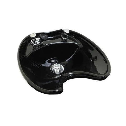 TLC-B35WallTilt Black Ceramic Extra Deep and Wide Tilting Shampoo Bowl Wall Mounted - Oversized Luxury Salon Sink