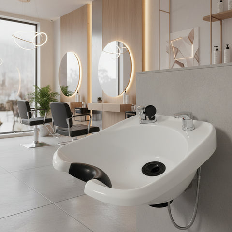 White ABS Plastic Shampoo Bowl W13-W