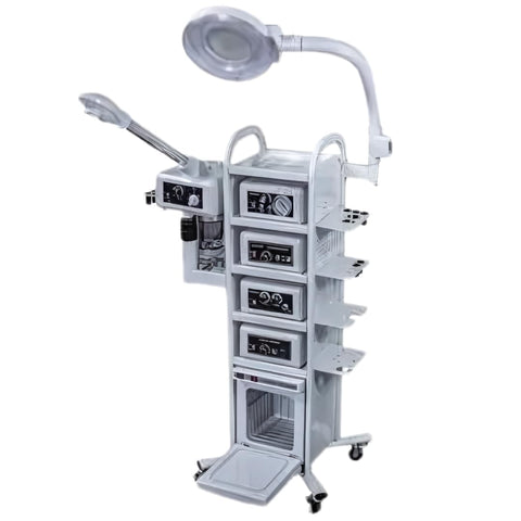 Prime 14 in 1 High Frequency Aromatherapy Steamer, Galvanic, Brush Massager, Vacuum Extractor, Diffuser and Hot Towel Warmer