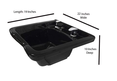 Beauty Salon ABS Plastic Shampoo Bowl Extra Wide Mounted on Storage Cabinet TLC-B22-BC42