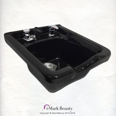 TLC-B11Wall Black ABS Plastic Shampoo Bowl - Professional Salon and Spa Hair Sink