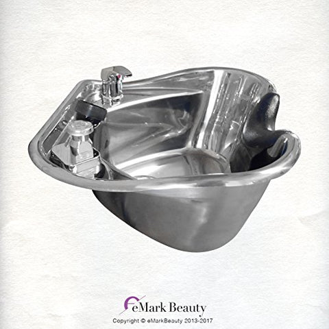 Round Polished Stainless Steel Shampoo Bowl - Mirror Finish Professional Salon Sink