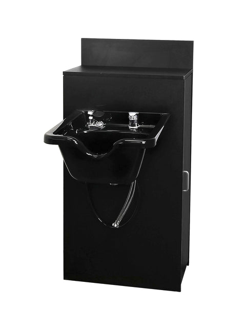 eMarkBeauty Beauty Salon ABS Plastic Shampoo Bowl Mounted on Storage Cabinet TLC-B11-BC42