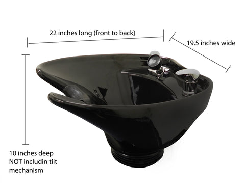 Ceramic Salon Shampoo Bowl Extra Deep and Wide Titling Sink with Cabinet TLC-B35-TC