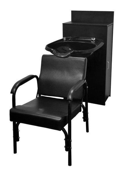 eMarkBeauty Beauty Salon Shampoo Bowl ABS Plastic with Storage Cabinet and Shampoo Chair TLC-B12-BC42-216