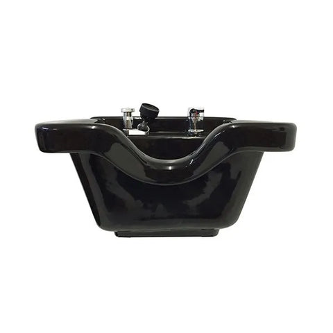 Square Black Ceramic Wall Mounted Shampoo Bowl - Modern Luxury Beauty Salon Sink