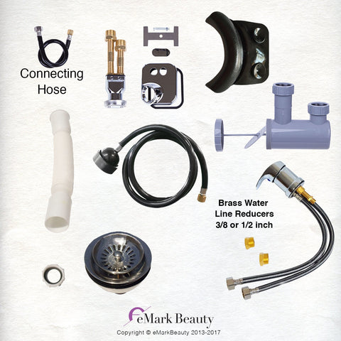 Extra Large Salon Backwash Tilting Shampoo Bowl Wall Mounted with Easy Reclining Chair - Oversized Salon Station