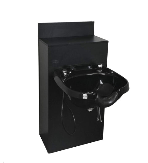 Beauty Salon ABS Round Plastic Shampoo Bowl Mounted on Storage Cabinet TLC-B12-BC42