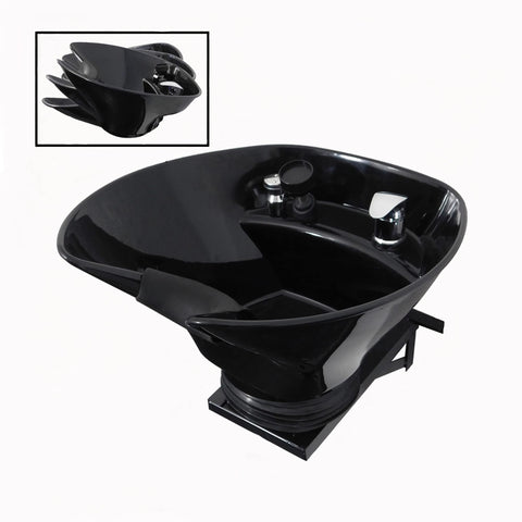 Black ABS Plastic Adjustable Tilting Shampoo Bowl Wall Mounted - Ergonomic Salon Sink