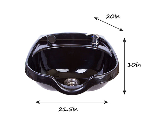 Round Wall Mounted Black ABS Plastic Shampoo Bowl Sink Cabinet TLC-B12-BC16
