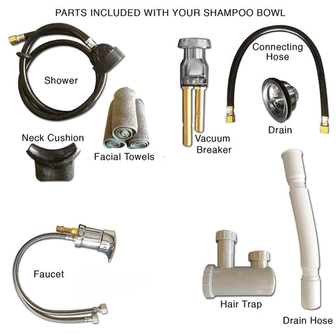 Black ABS Plastic Tilting Shampoo Bowl Wall Mounted - Ergonomic Salon Sink