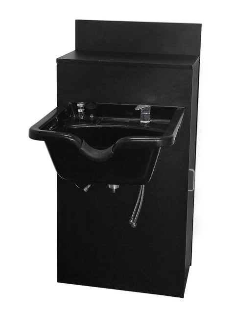 Beauty Salon ABS Plastic Shampoo Bowl Extra Wide Mounted on Storage Cabinet TLC-B22-BC42