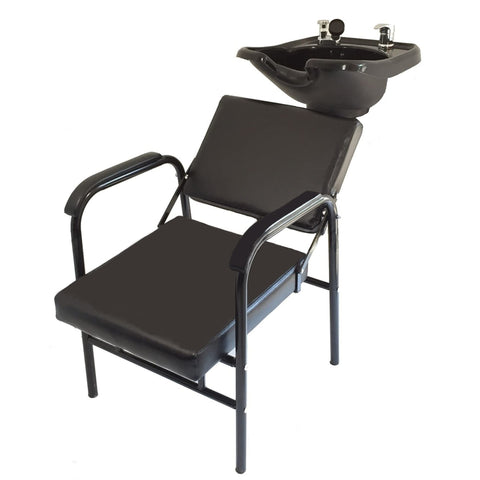 Wall Mounted ABS Plastic Backwash Bowl with Auto-Reclining Chair - Space-Saving Salon Station