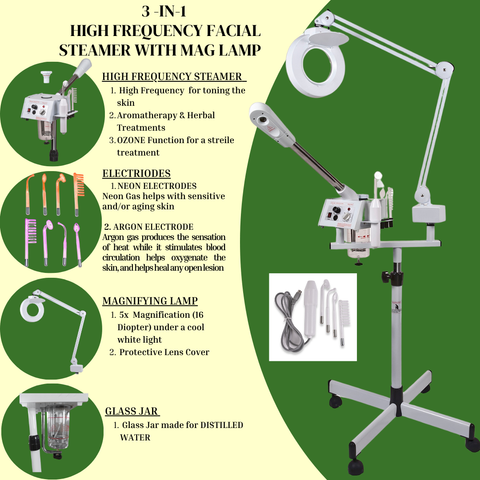 3 in 1 Glass Steamer with Flex Mag Lamp Sku: MSR-7001
