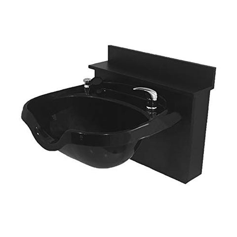 Round ABS Plastic Shampoo Bowl Sink Black Cabinet Towel Storage Cabinet MSR-B12-KRGT-BC16-TC