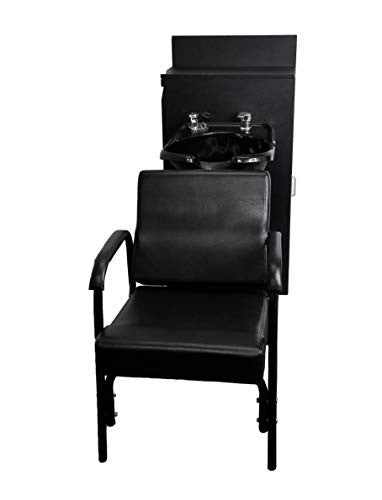 ABS Plastic Shampoo Bowl with Large Storage Cabinet & Auto-Reclining Chair - Complete Salon Station