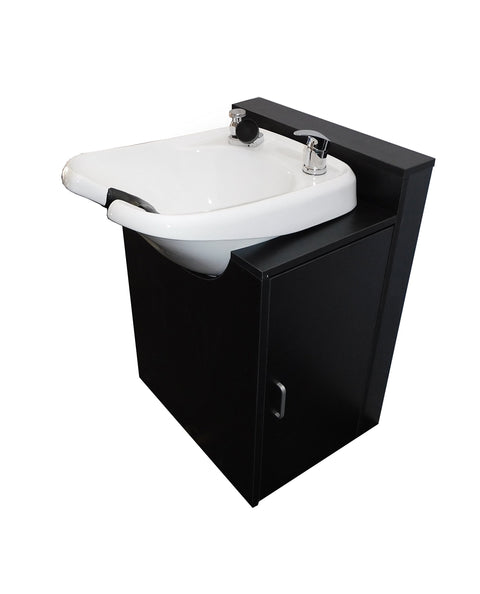 White CERAMIC Streamline Beauty salon shampoo bowl & Floor Cabinet w/Storage TLC-W33FC