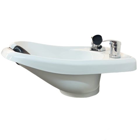 White ABS Plastic Shampoo Bowl for Salons and Barber Shops - Professional Wall Mount Sink