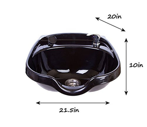 Round Wall Mounted Black ABS Plastic Shampoo Bowl Sink Cabinet MSR-B12-BC16