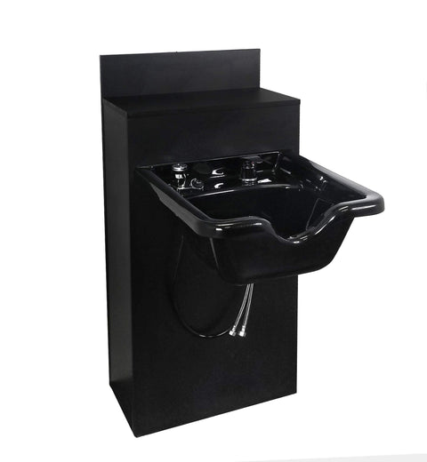 Beauty Salon ABS Plastic Shampoo Bowl Extra Wide Mounted on Storage Cabinet TLC-B22-BC42