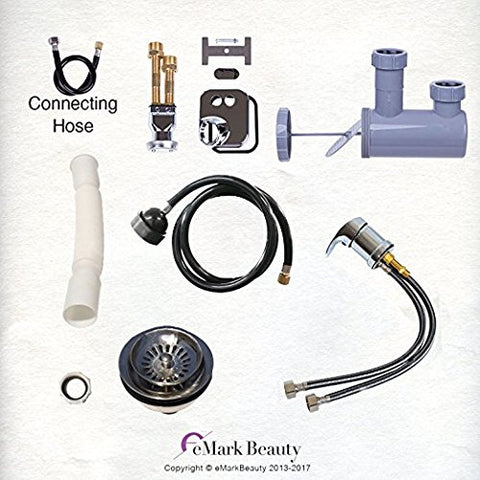 Round Brushed Stainless Steel Shampoo Bowl Total w/Floor Cabinet & Chair TLC-1367FC-216