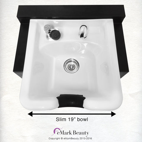 White ABS Plastic Shampoo Bowl Floor Cabinet & Towel Cabinet Package TLC-W11-FC-TC