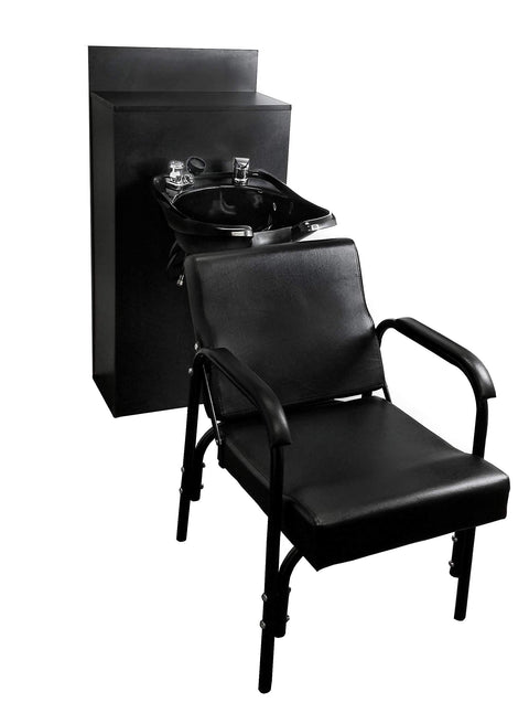 eMarkBeauty Beauty Salon Shampoo Bowl ABS Plastic with Storage Cabinet and Shampoo Chair TLC-B13-BC42-216