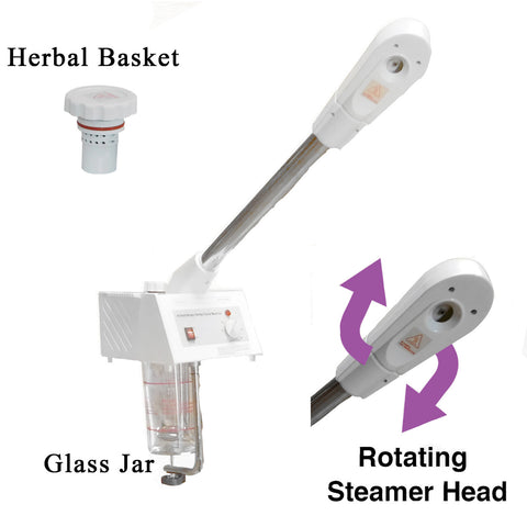 Aromatherapy and Herbal Steamer with Glass Jar  (NO STAND) -Sku: 5001.GlassSteamer.NOSTAND