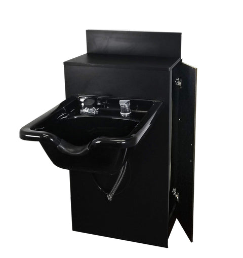 Beauty Salon ABS Plastic Shampoo Bowl Extra Wide Mounted on Storage Cabinet TLC-B22-BC42
