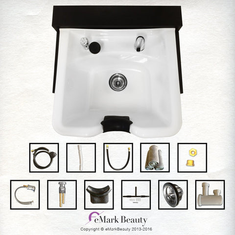 Extra Wide White Shampoo Bowl Towel Storage Cabinet Reclining Chair Shampoo Cabinet TLC-W22-FC-TC