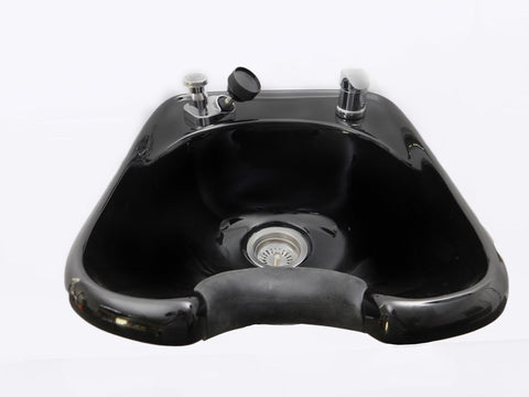 Tilting Black Ceramic Beauty Salon Shampoo Bowl Salon Sink with Shampoo Cabinet TLC-B33TILT-C