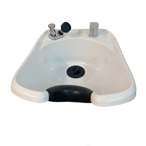 White ABS Plastic Shampoo Bowl for Salons and Barber Shops - Professional Wall Mount Sink