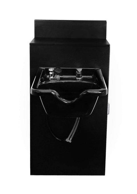 eMarkBeauty Beauty Salon ABS Plastic Shampoo Bowl Mounted on Storage Cabinet TLC-B11-BC42
