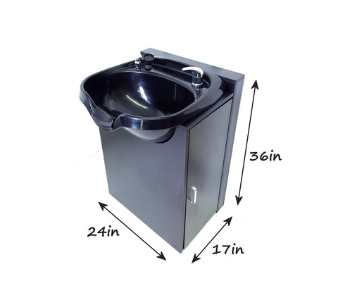 Shampoo Bowl Round Sink Black Backwash Spa Salon Equipment Sku: B12-B12FC