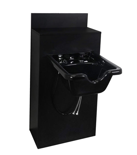 eMarkBeauty Beauty Salon ABS Plastic Shampoo Bowl Mounted on Storage Cabinet TLC-B11-BC42