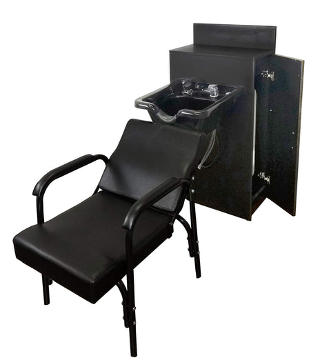 eMarkBeauty Beauty Salon Shampoo Bowl ABS Plastic with Storage Cabinet and Shampoo Chair TLC-B11-BC42-216