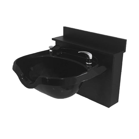 Round Wall Mounted Black ABS Plastic Shampoo Bowl Sink Cabinet TLC-B12-BC16